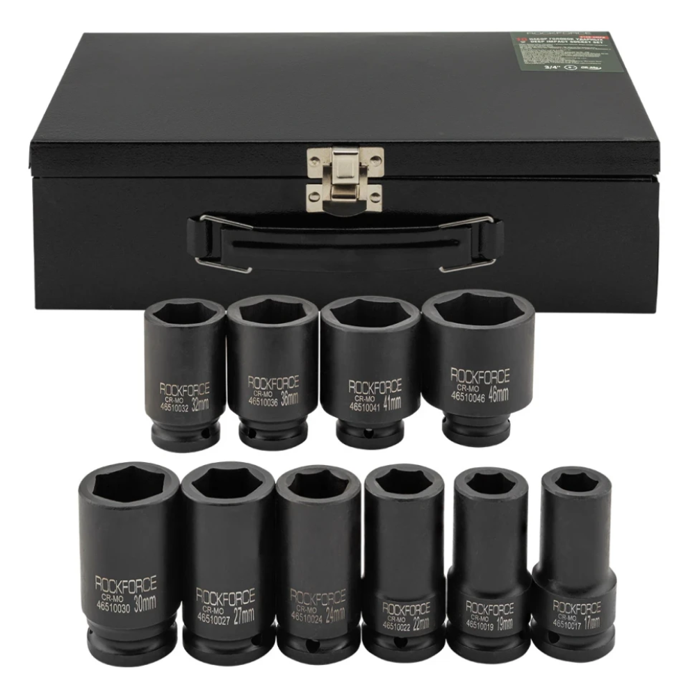 Набор головок ударных шестигранных глубоких RF-6108-5MPB 3/4", 10 шт