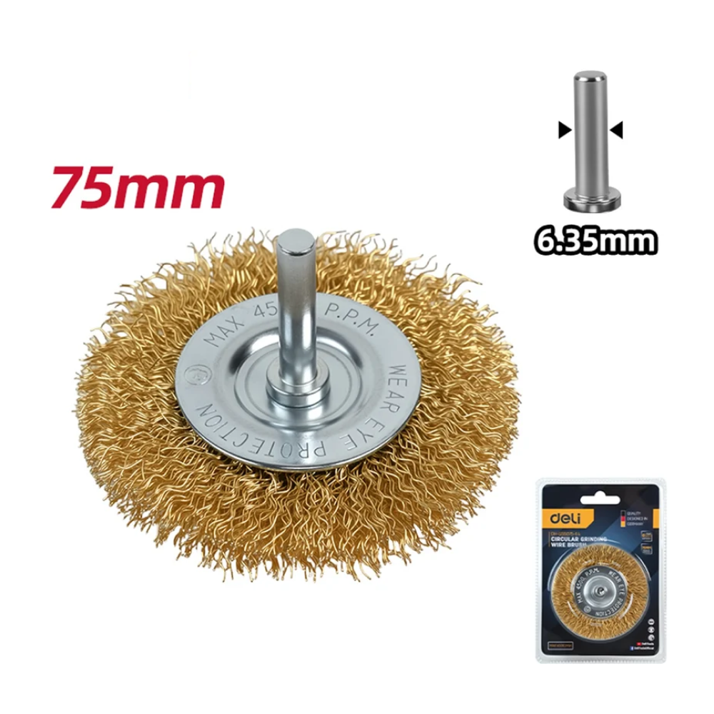 Щетка для дрели Deli YS EDH-GSS075-E3, плоская, проволочная - 2