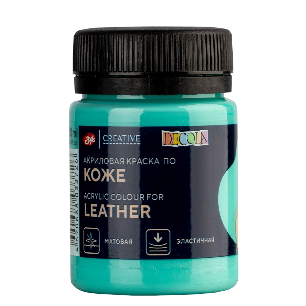 Краска акриловая для кожи "Декола", 735 мятная, 50 мл., банка