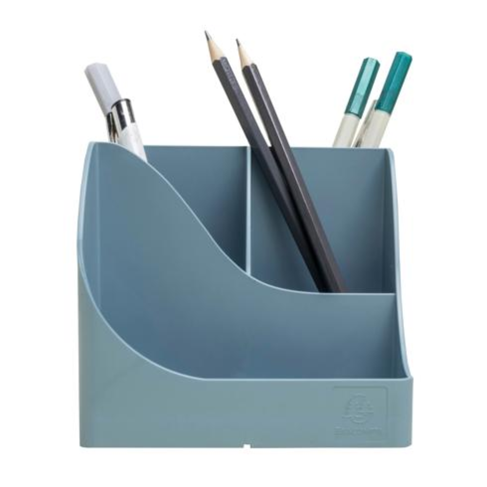 Подставка для ручек "Autentik", пластик, 5 делений, сине-серый