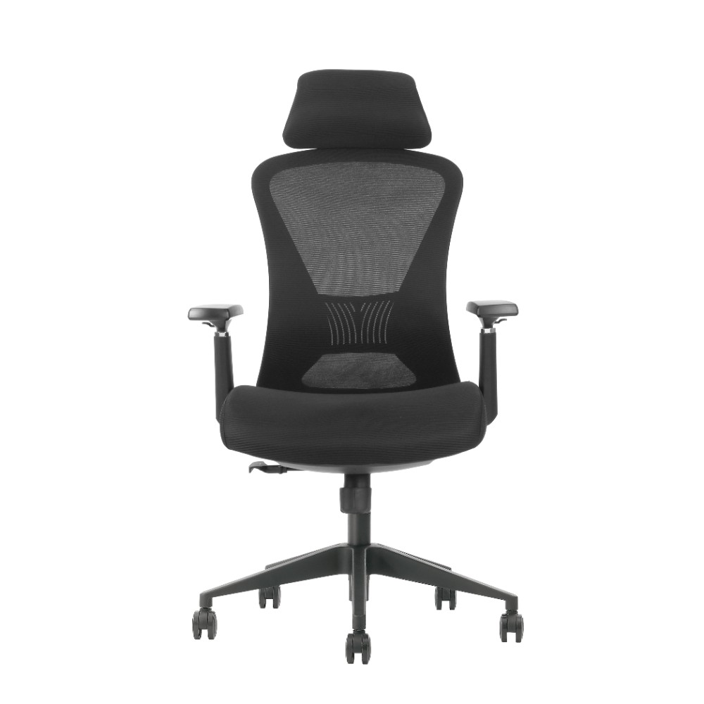 Кресло для руководителя EVOLUTION "OFFICE COMFORT", ткань, сетка, пластик, черный