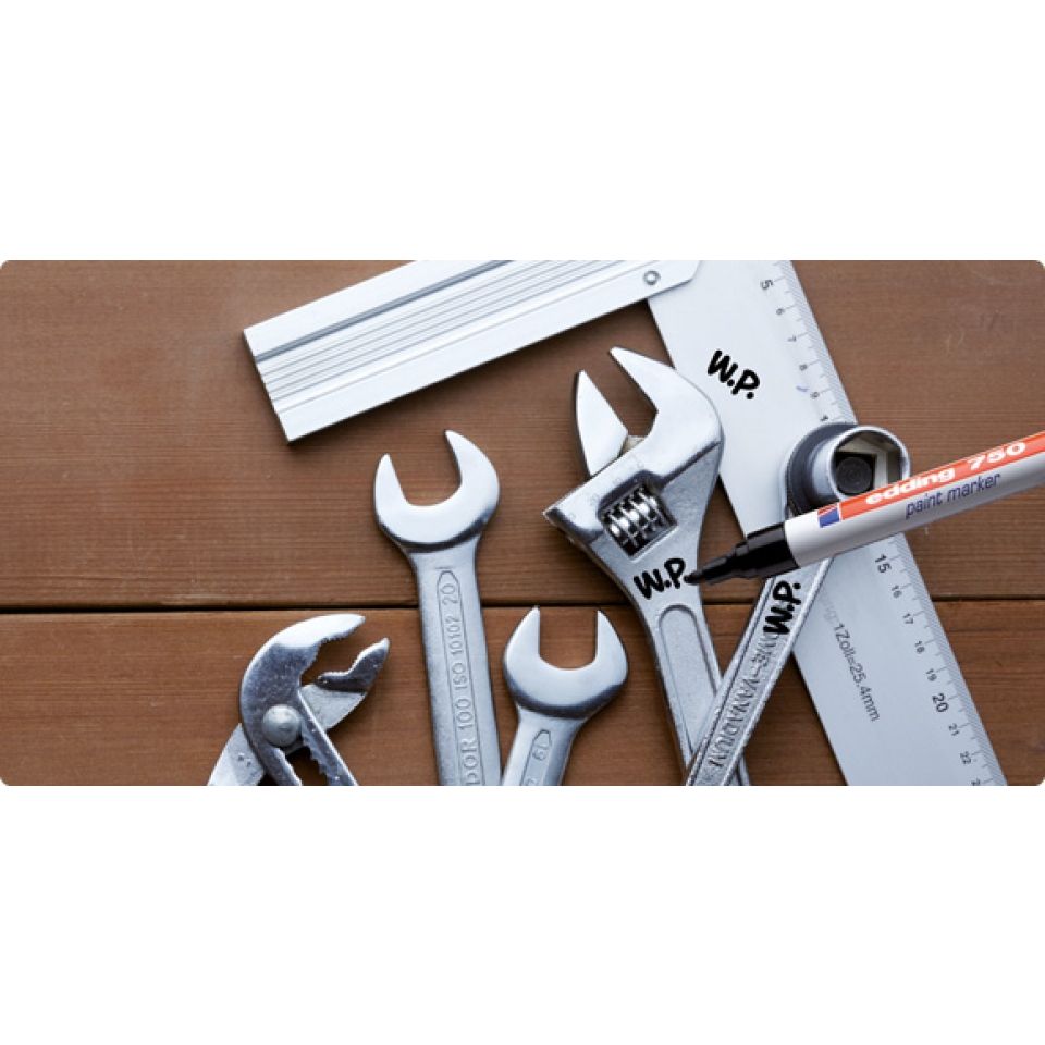 Маркер перманентный на нитрокраске Edding "750", серебристый - 7