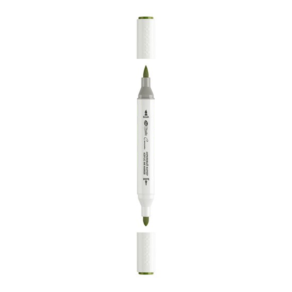 Маркер акриловый "Сонет", двусторонний, зелёный травяной темный