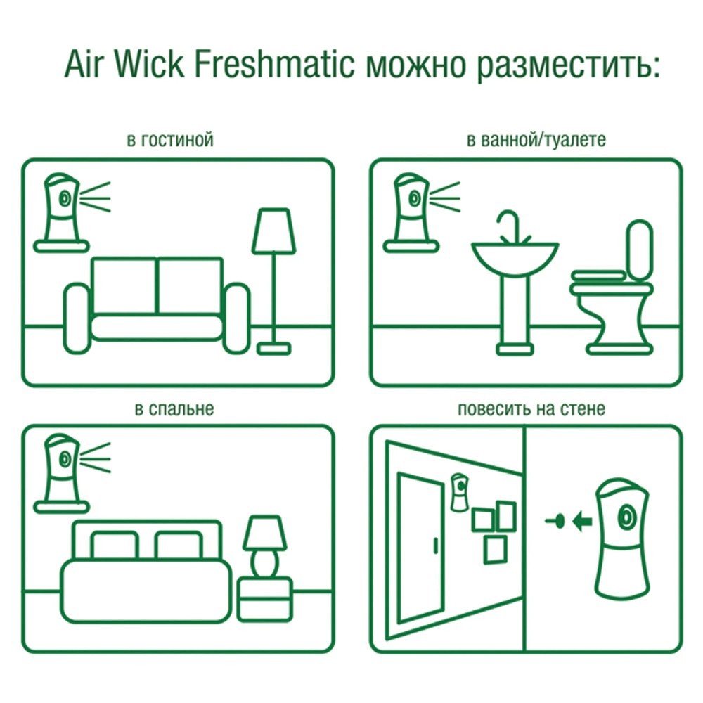 Освежитель воздуха Air Wick FreshMatic, сменные аэрозольные баллоны, розовая магнолия и цветущая вишня, 250 мл - 6