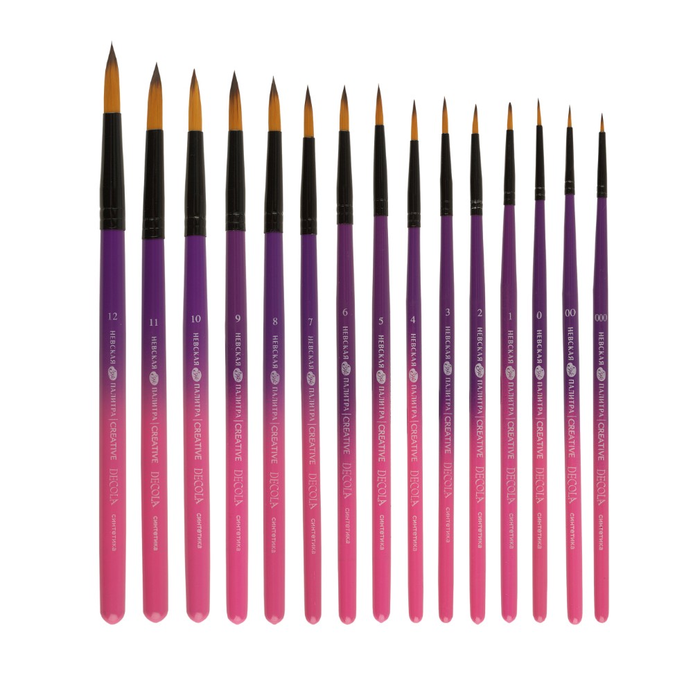 Кисть "Decola", двухцветная, синтетика, круглая, №000