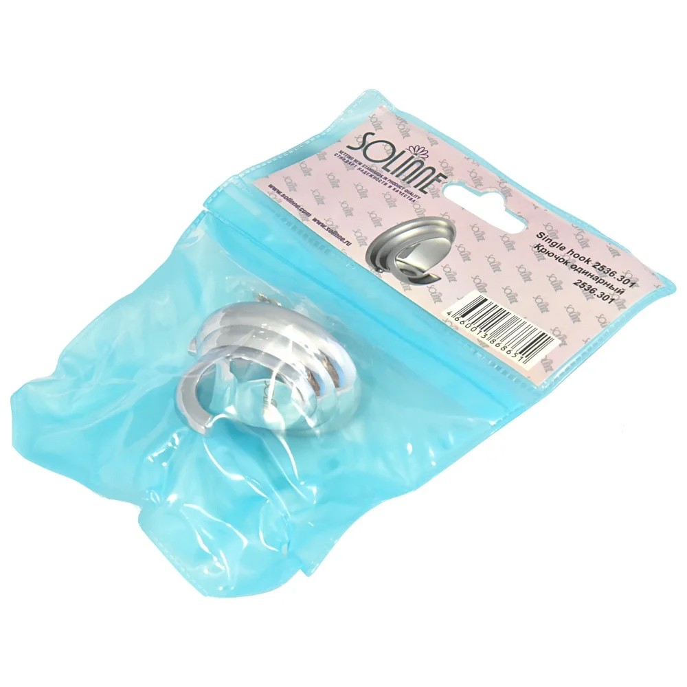 Крючок одинарный Solinne Classic 15011, хром - 10