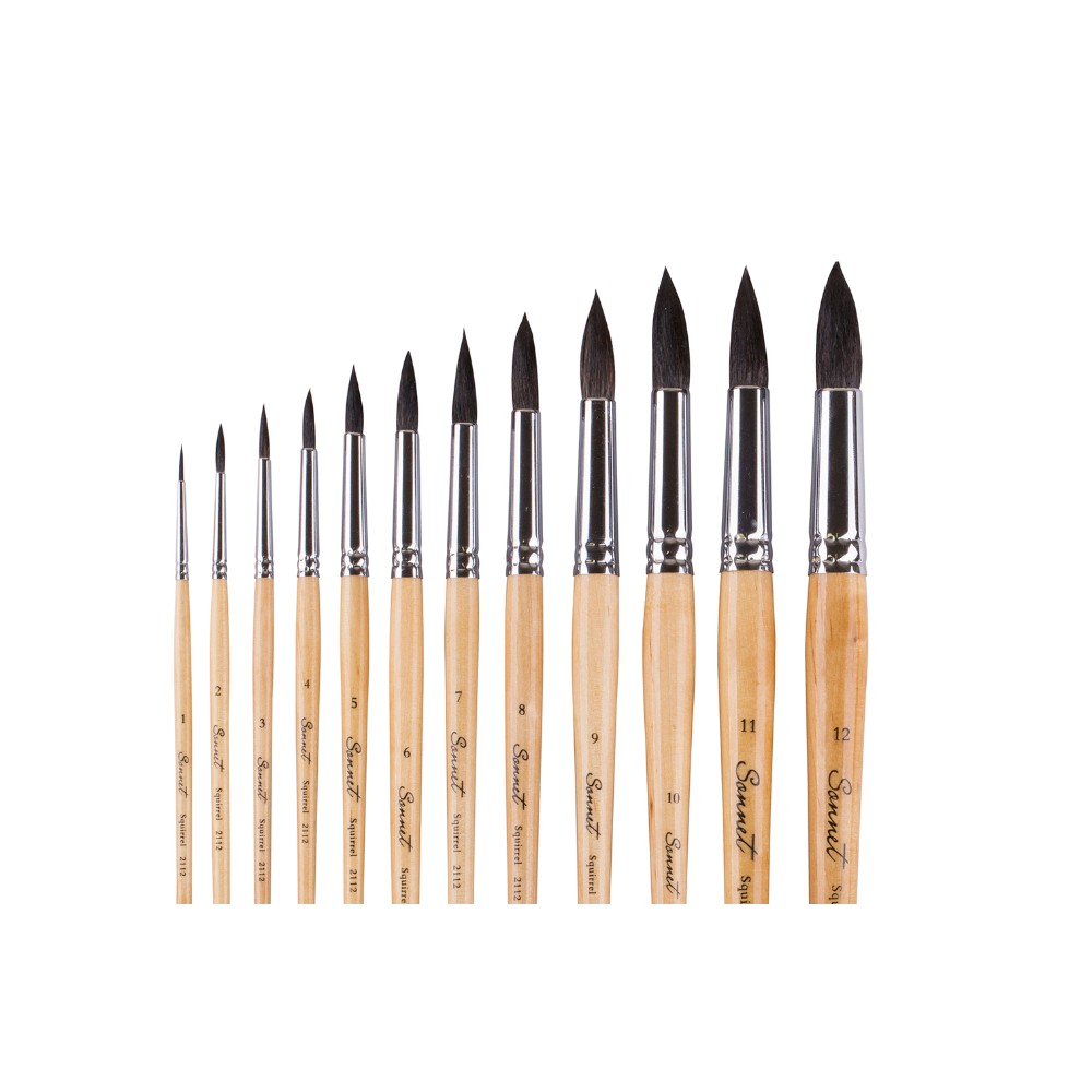 Кисть "Сонет", белка микс, круглая, на короткой ручке, №4