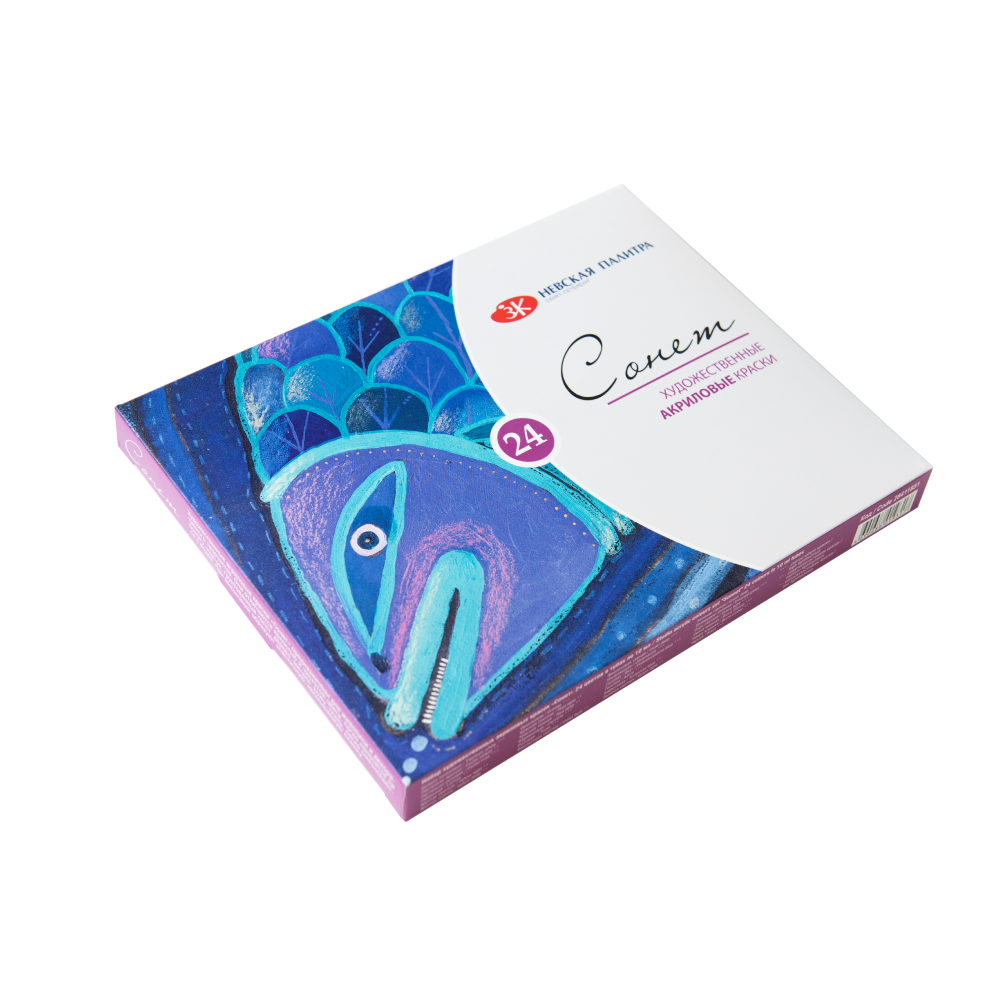 Краски акриловые "Сонет", 24 цвета, тубы