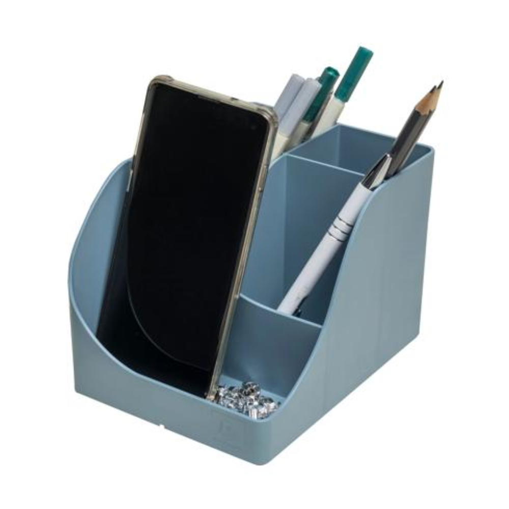 Подставка для ручек "Autentik", пластик, 5 делений, сине-серый - 6