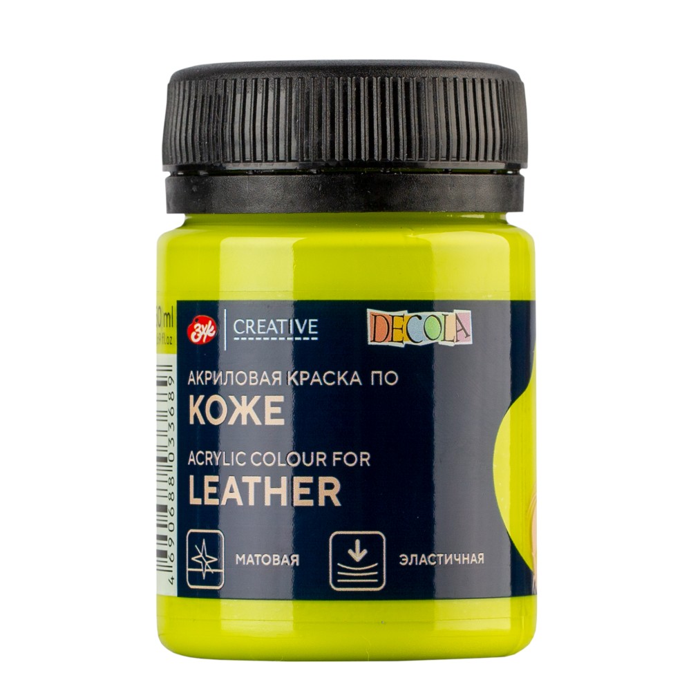 Краска акриловая для кожи "Декола", 734 лайм, 50 мл., банка
