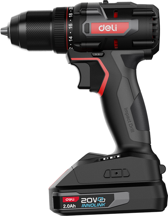 Аккумуляторная дрель-шуруповерт Deli RS EDE-DZ20-2D2 20 В, 70 Нм, 2 АКБ, 2 Ач, сумка - 3