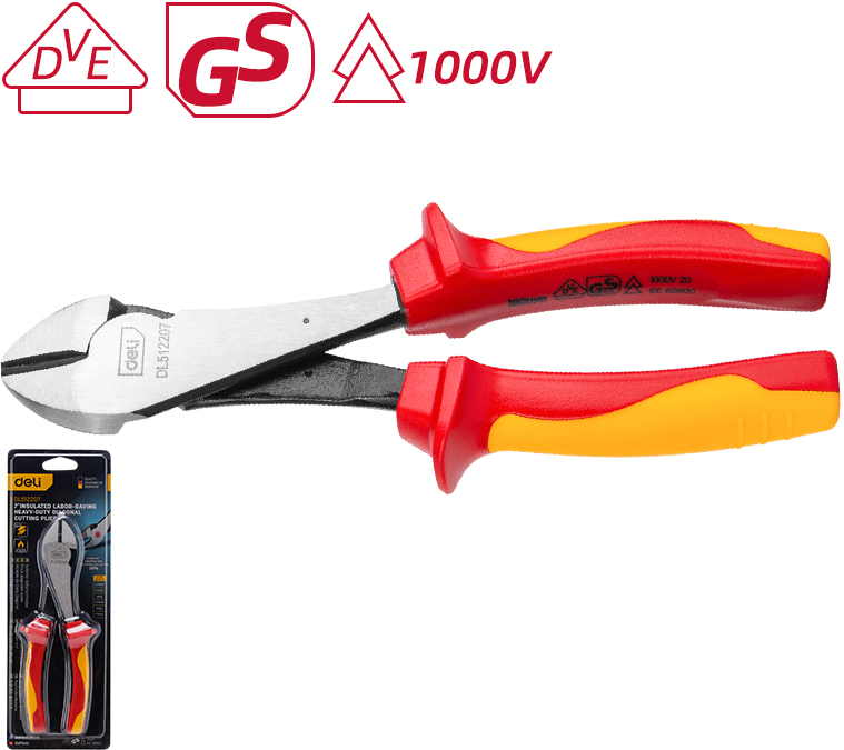 Бокорезы "Deli", 180 мм, красный, желтый