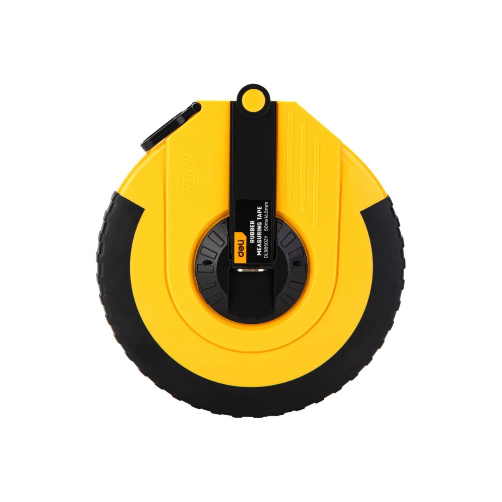 Мерная лента Deli YS EDL9850ZY, 50 м х 14,5 мм, лента фиберглас, пластиковый корпус, желтый, черный - 6