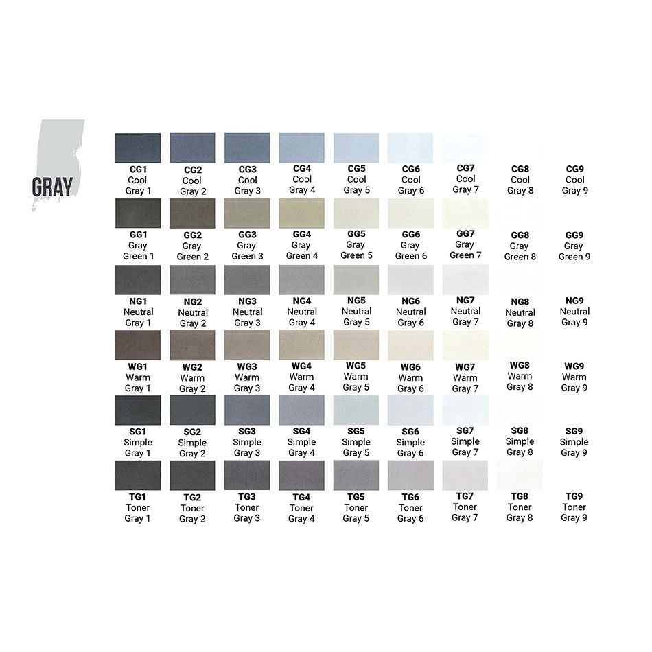 Маркер перманентный двусторонний "Sketchmarker", SG7 серый простой №7