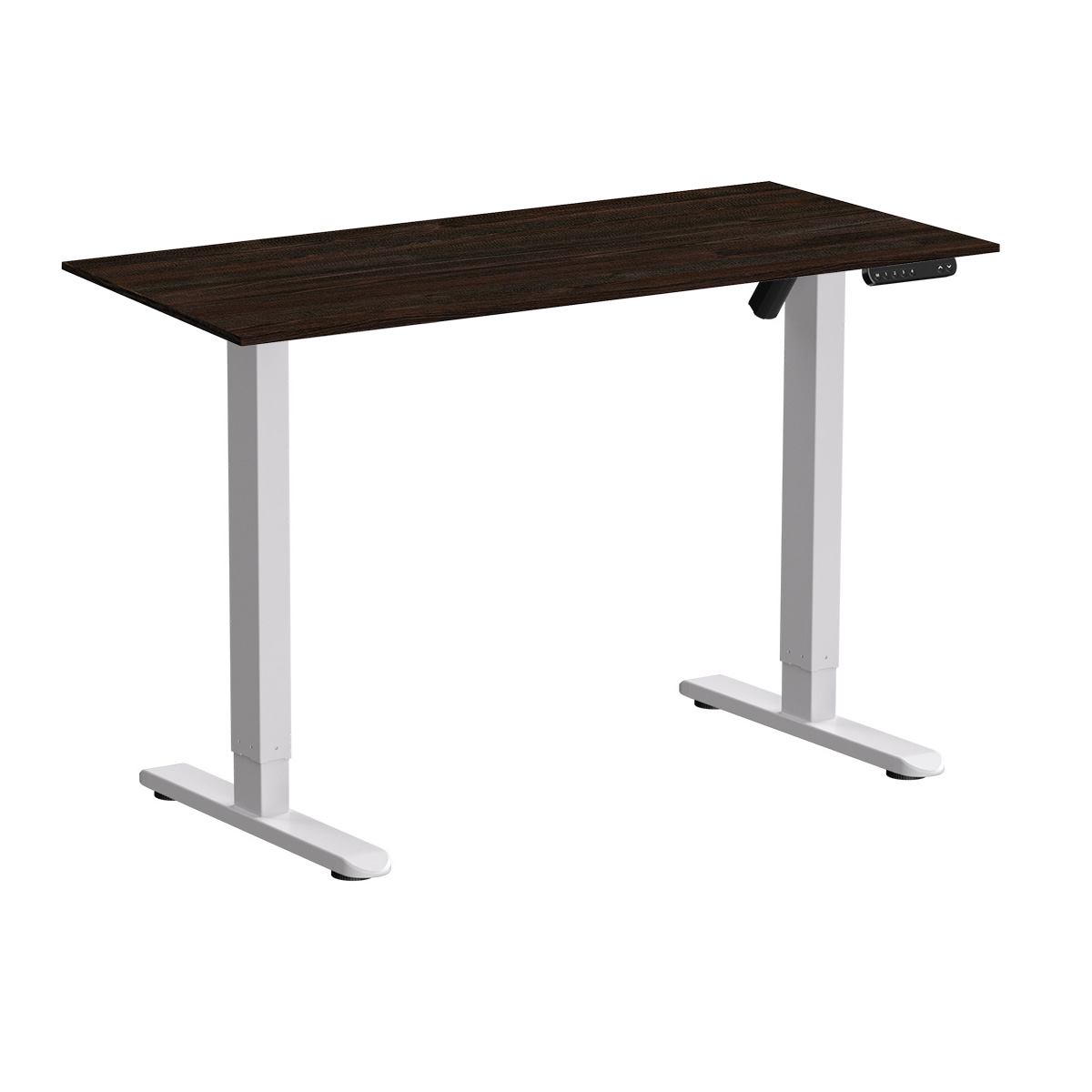 Стол с электроприводом WellDesk Basic 1300x675х18 белый/дуб термо черно-коричневый (9191460+9178193)