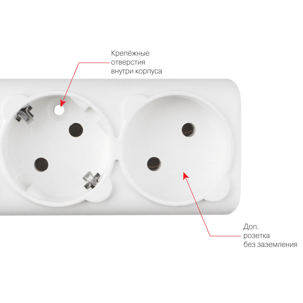 Сетевой фильтр Power Cube "SPG(5+1)-16B-3М", белый - 4