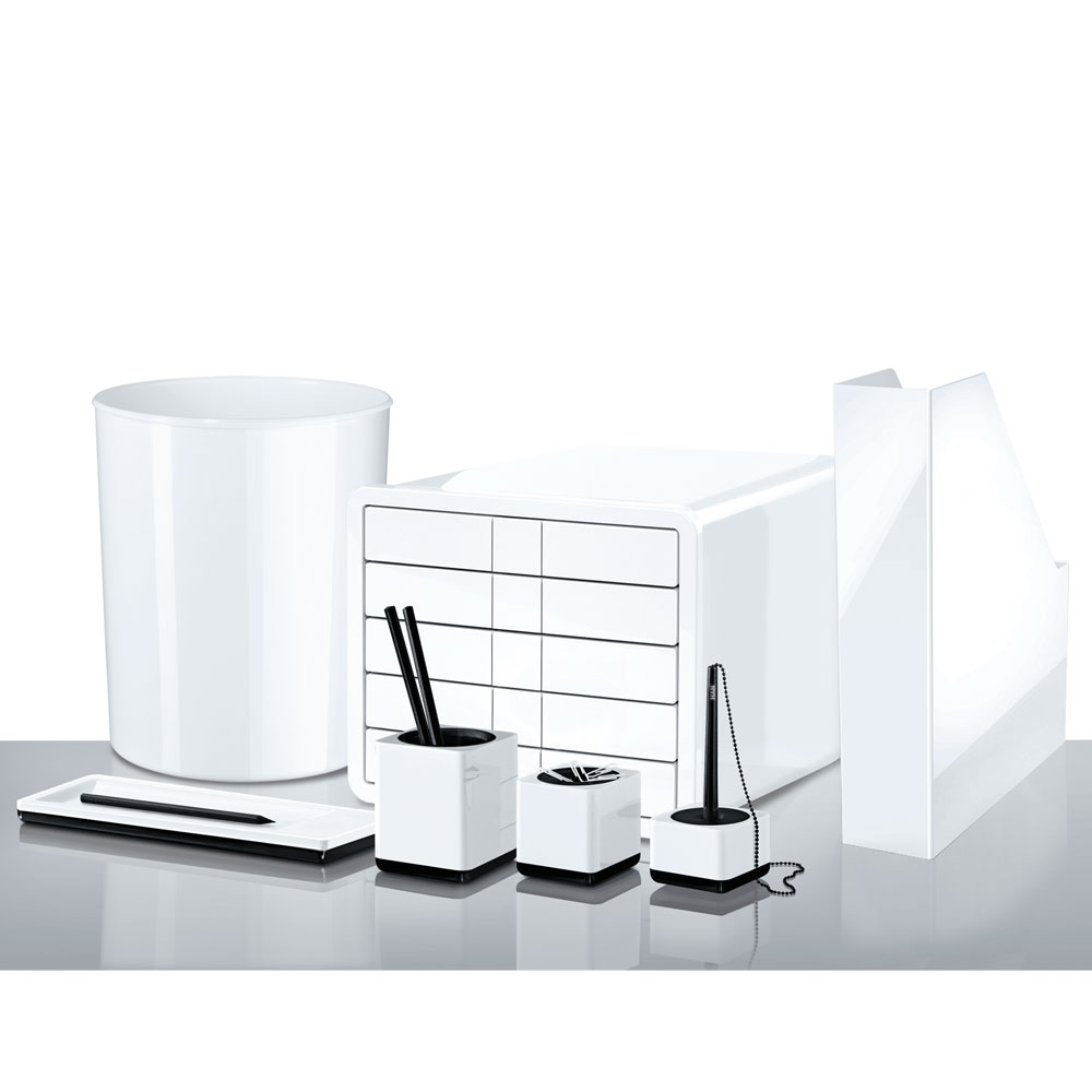 Подставка для скрепок "iLine", черный, белый - 4