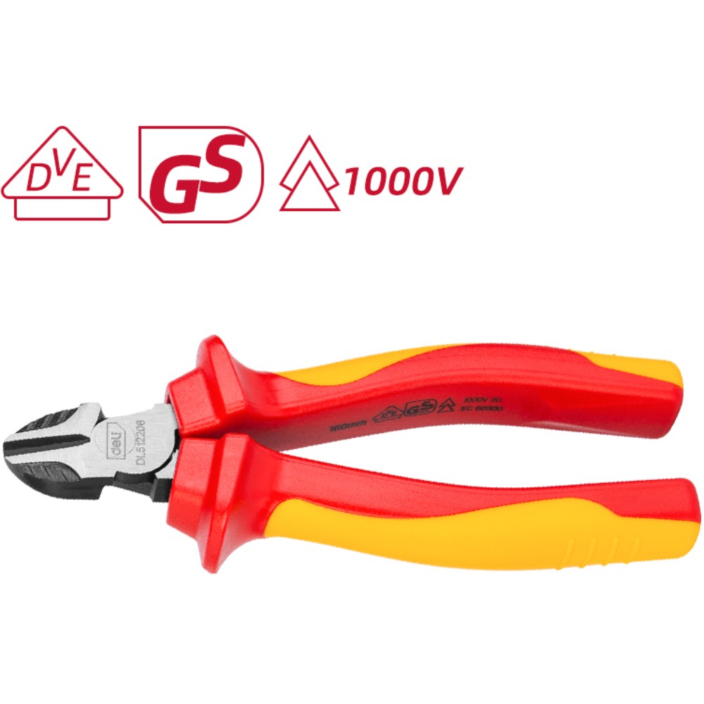 Бокорезы диэлектрические "Deli YS EDL512206", 160 мм, красный, желтый