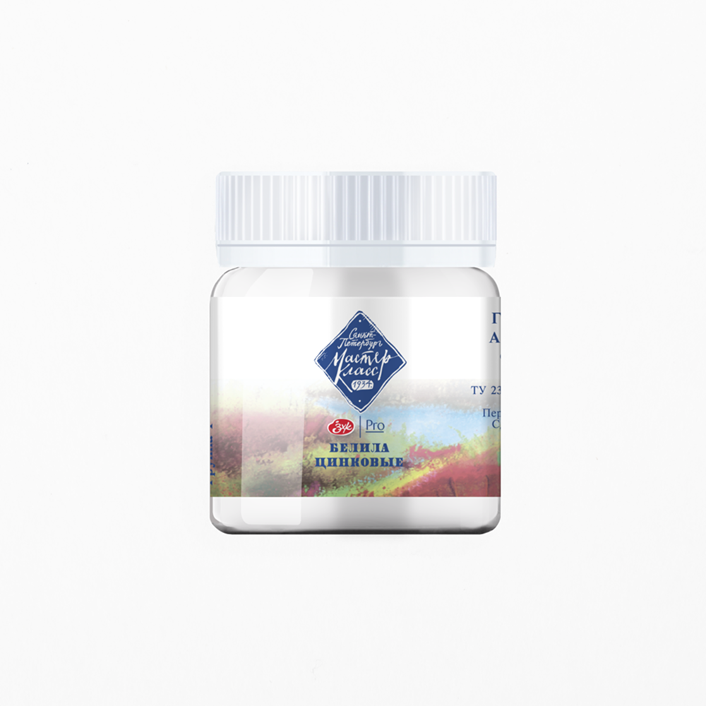 Краски гуашевые "Мастер-класс", 100 белила цинковые, 40 мл, банка