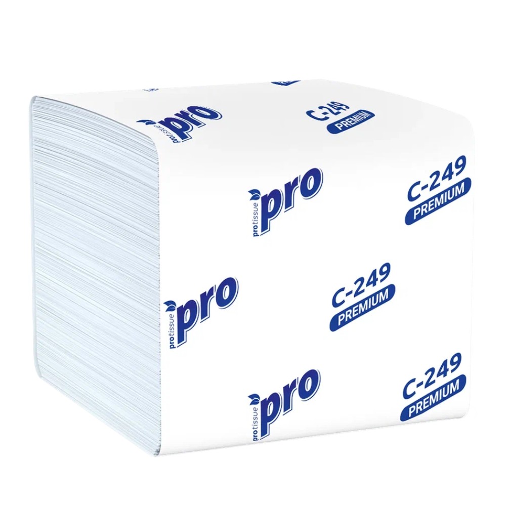 Бумага туалетная PROtissue, 250 листов, 2 слоя, Instant, 100% целлюлоза