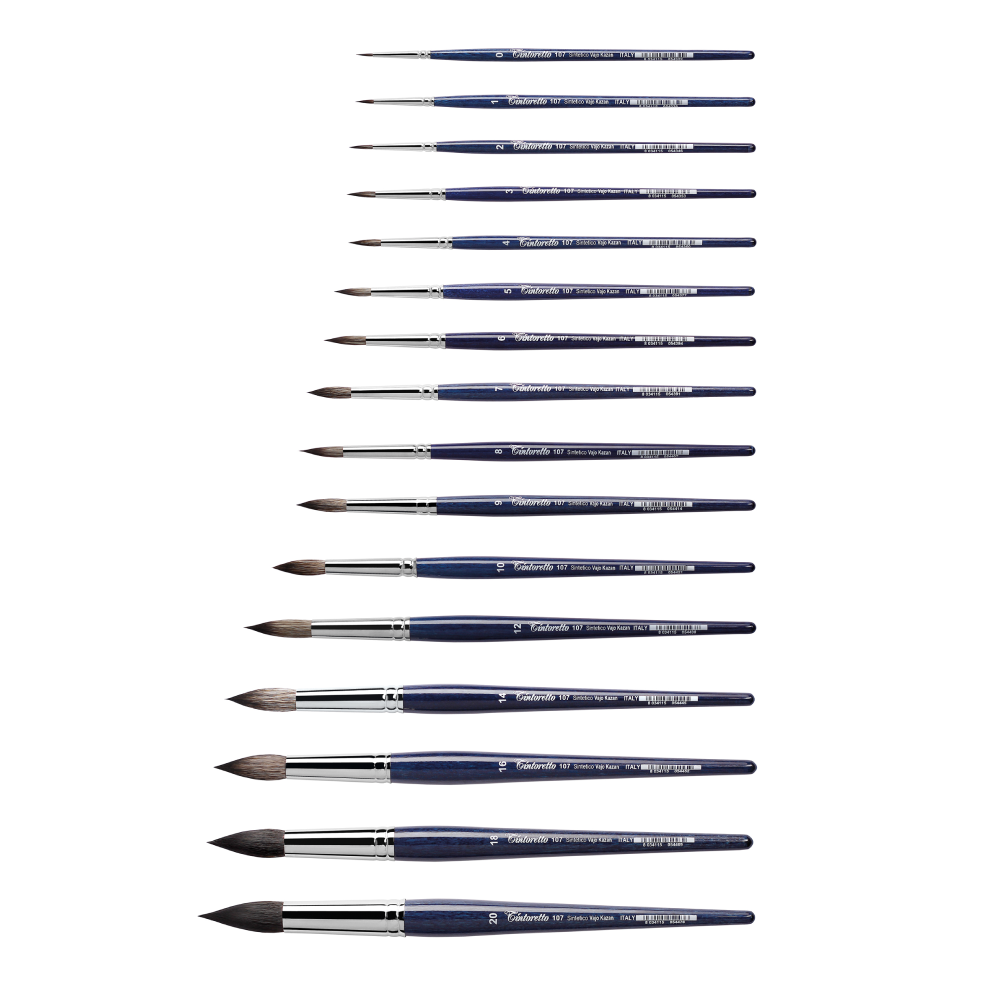 Кисть для рисования "Tintoretto", синтетика, имитация белки, круглая, №8 - 2