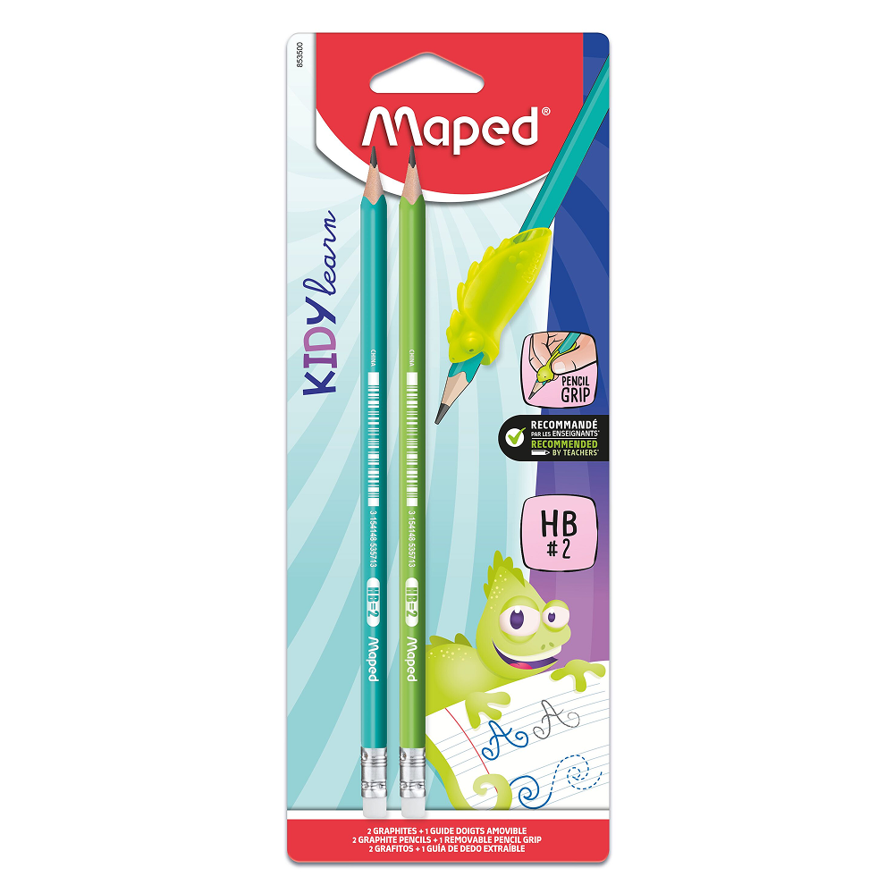 Карандаш простой "Kidy Learn", HB, 2 штуки, с ластиком, блистер, ассорти - 4
