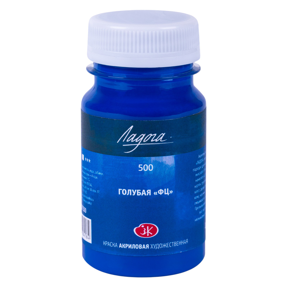 Краски акриловые Ладога, 500 голубая ФЦ, 100 мл., банка