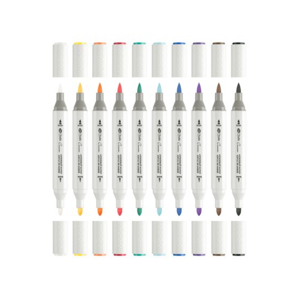 Маркер акриловый "Сонет. Основные цвета", двухсторонний, набор 10 цветов, блистер