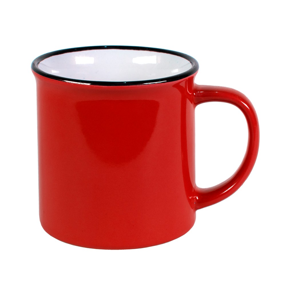 Кружка "Camp", керамика, 280 мл, белый, красный 