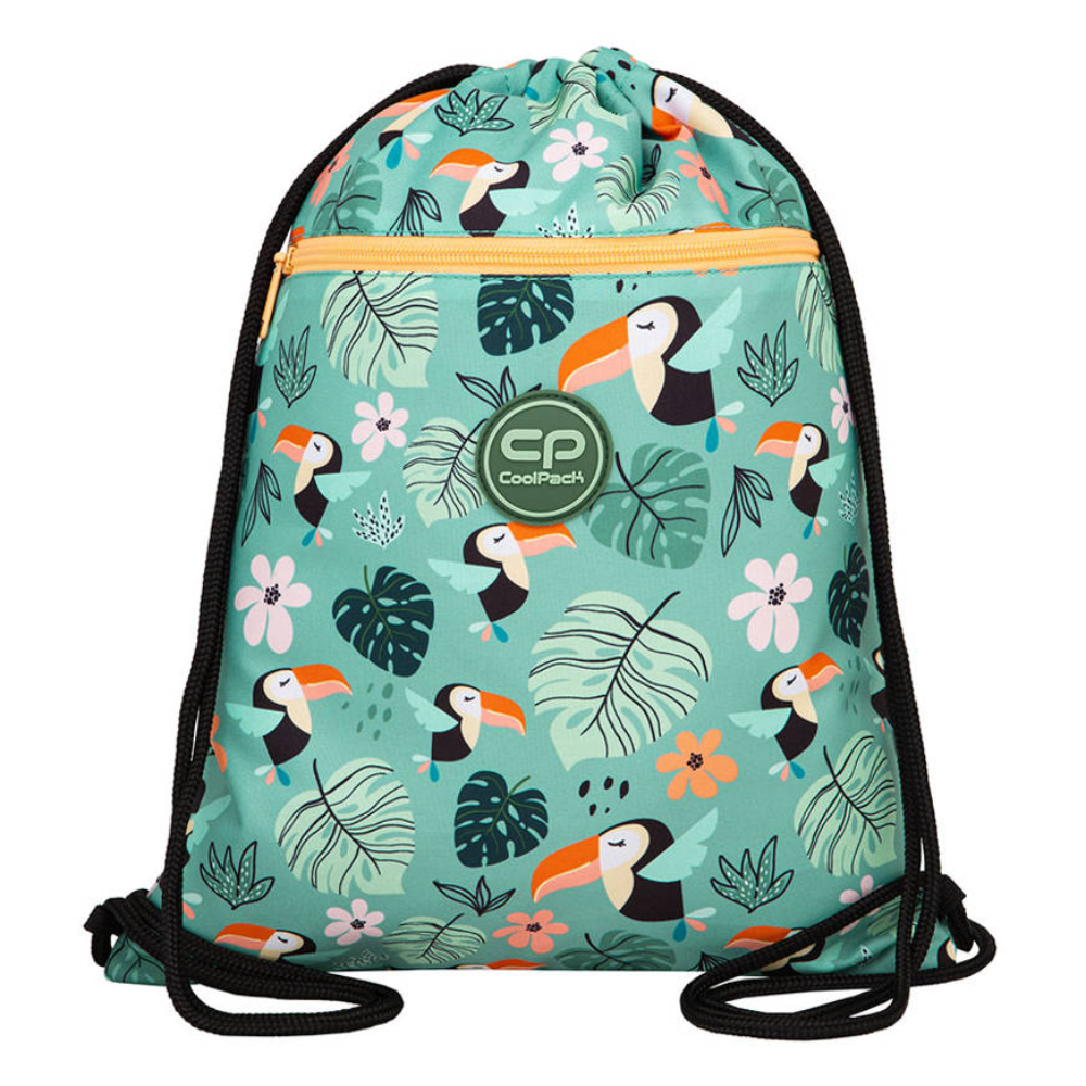 Мешок для обуви CoolPack "Vert Toucans", полиэстер, бирюзовый