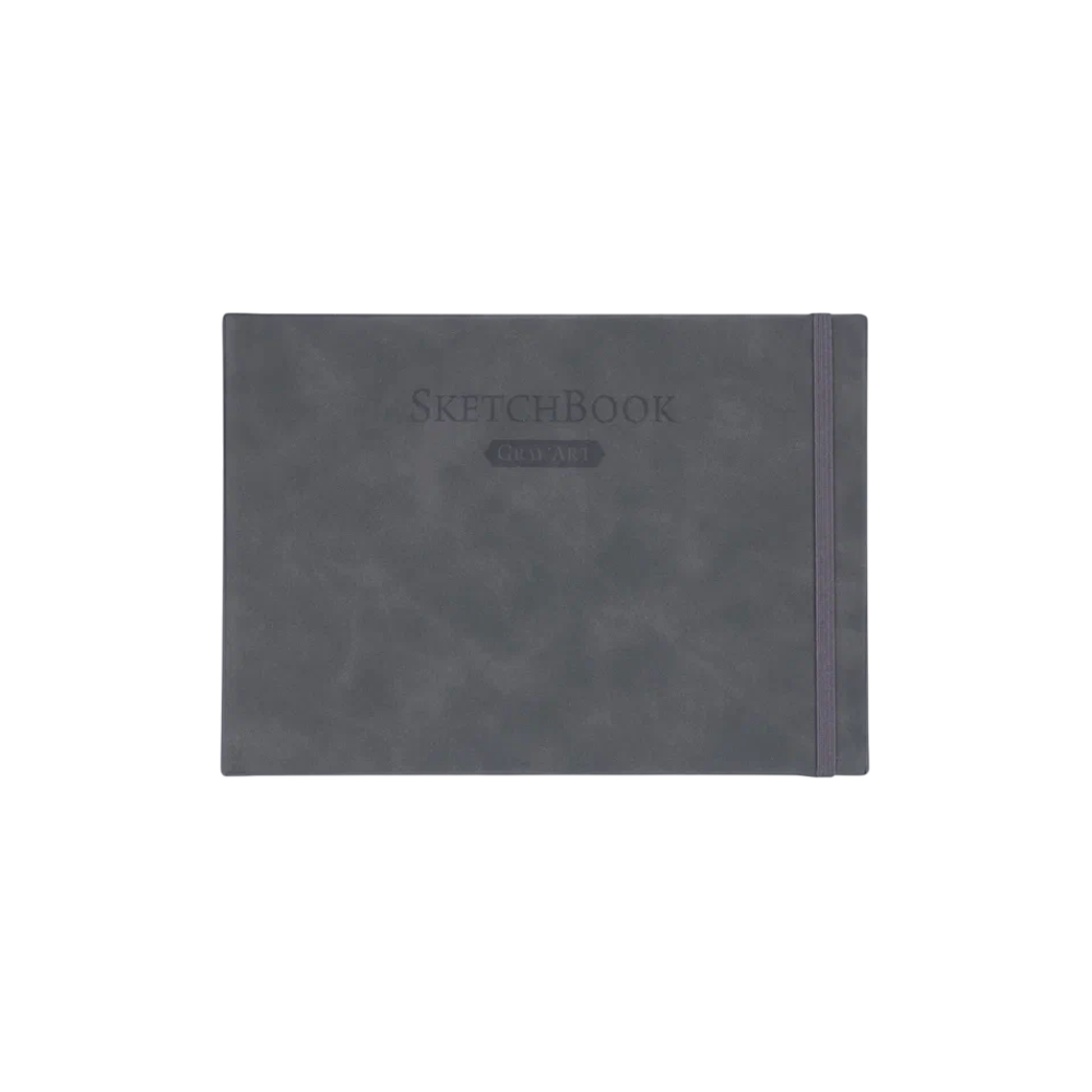 Скетчбук для графики "GrafArt white", 50 листов, А5, 160 г/м2, горизонтальный, серый