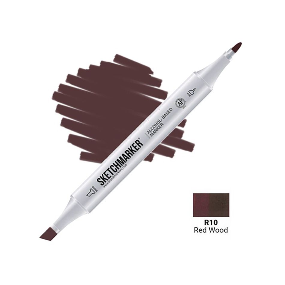 Маркер перманентный двусторонний "Sketchmarker", R10 красное дерево
