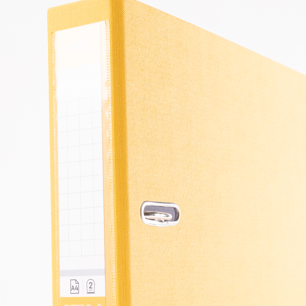 Папка-регистратор "Deli", А4, 50 мм, желтый
