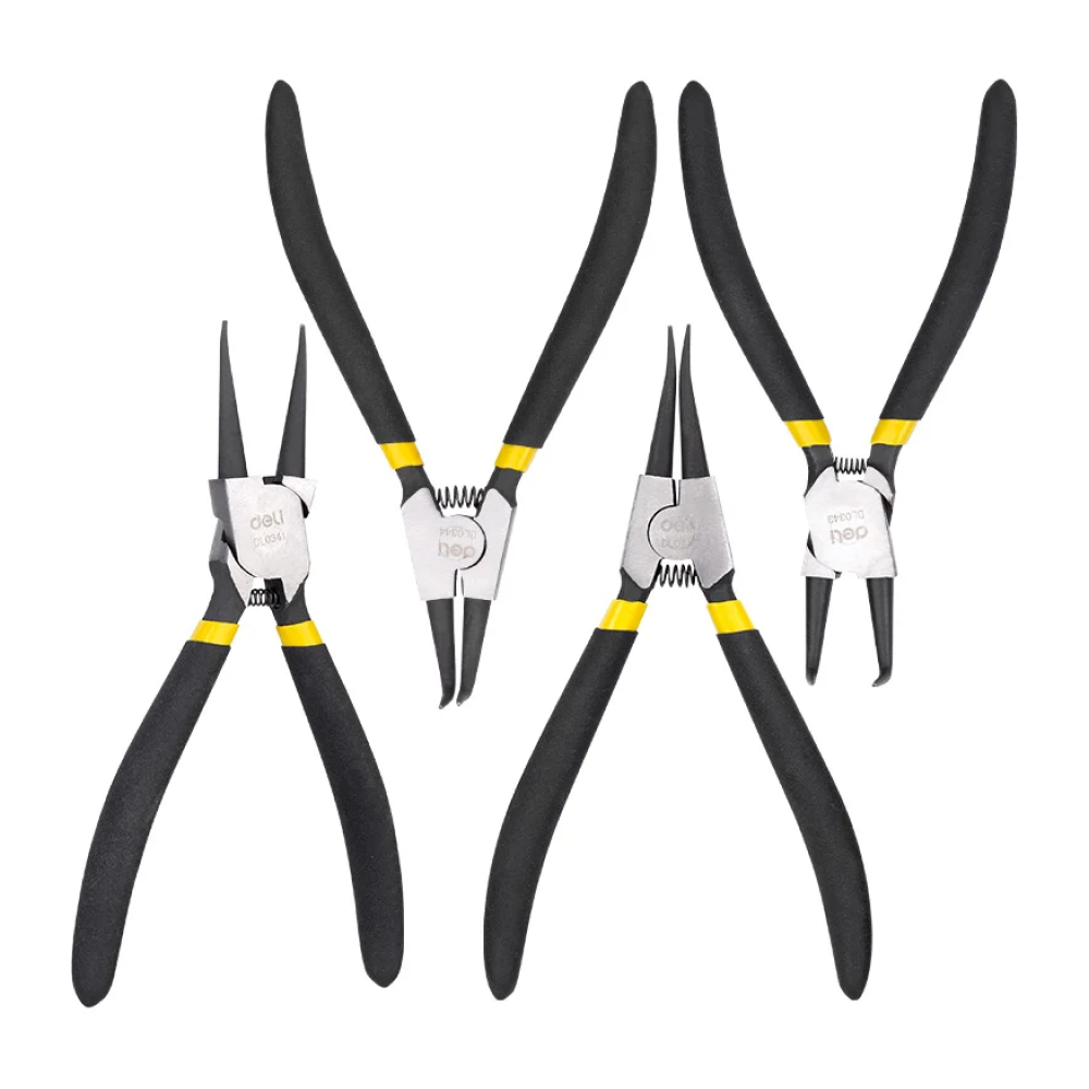 Набор съемников для стопорных колец "Deli" EDL104407, 4 предмета, черный