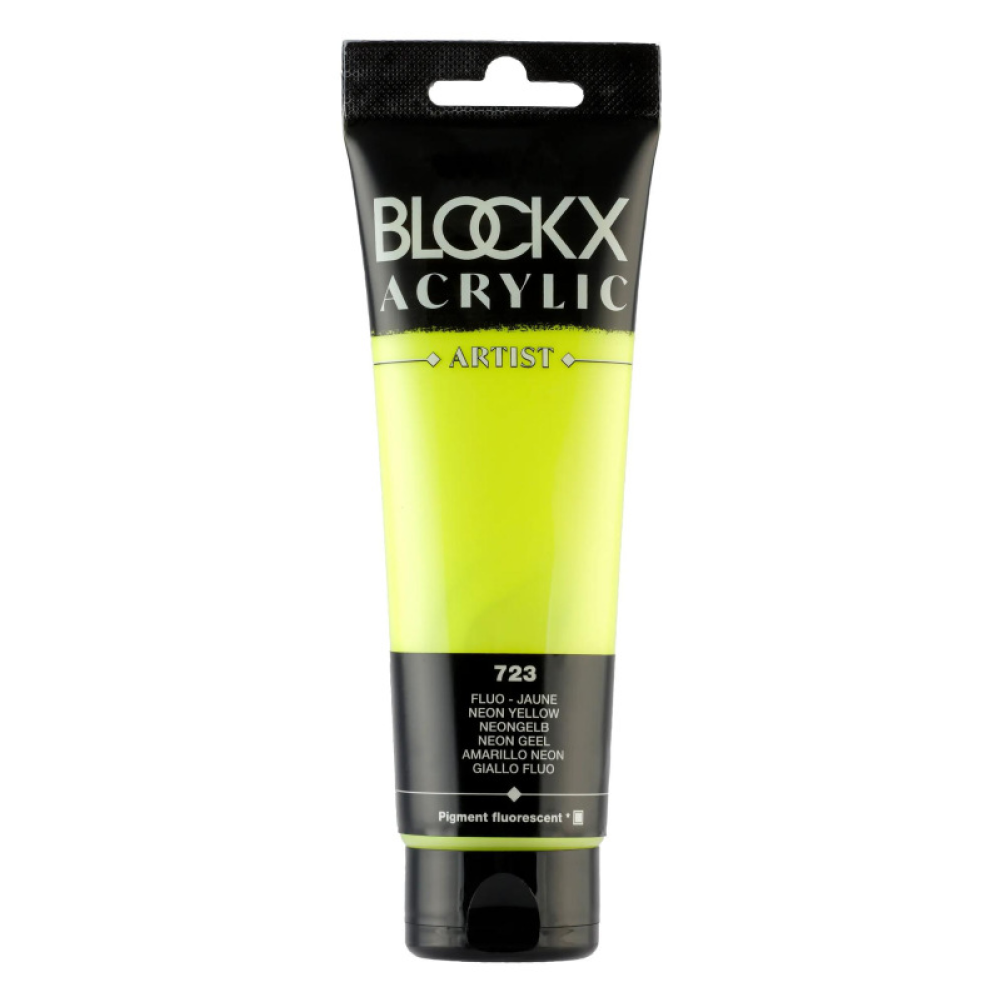 Краски акриловые "Blockx", 723 неоновый желтый, 120 мл
