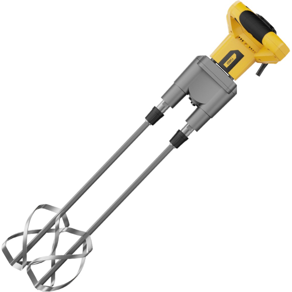 Миксер строительный Deli YS EDC177, 1800 Вт, 2 венчика, желтый