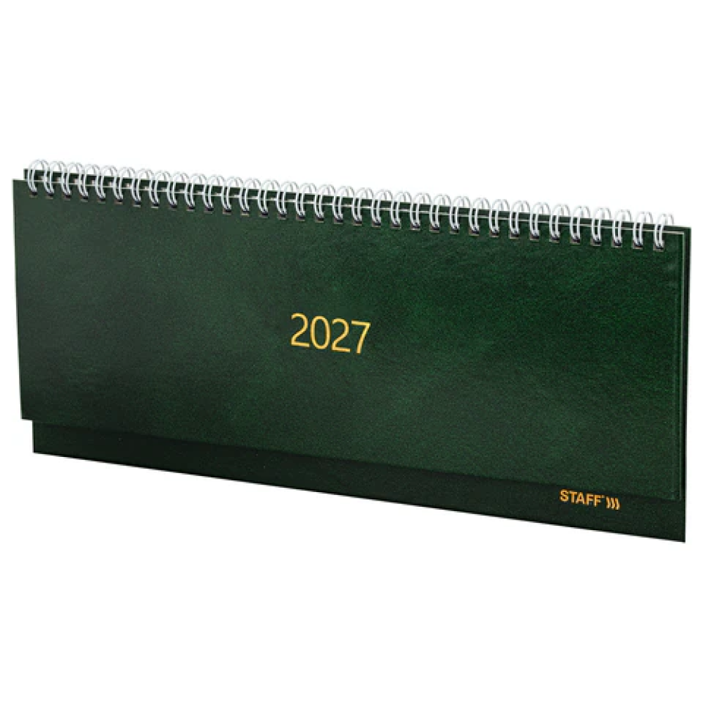 Планинг датированный "Staff" на 2027 год, 300х130 мм, 128 страниц, линейка, зеленый - 2