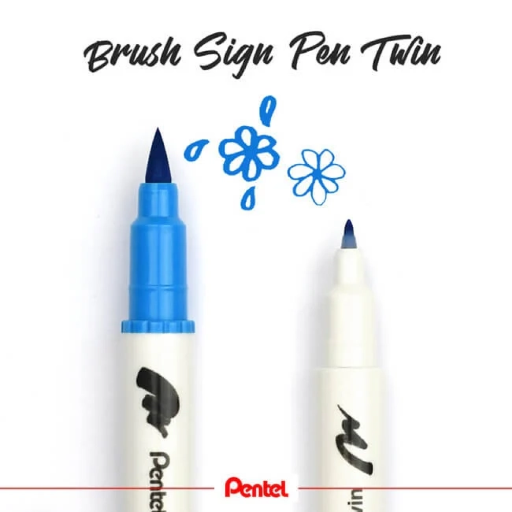 Маркер-кисть "Brush Sign pen twin", 24 шт - 5