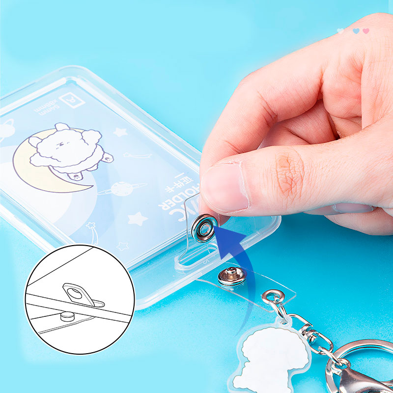 Бейдж с карабином "Deli Holder", 70x100 мм, прозрачный