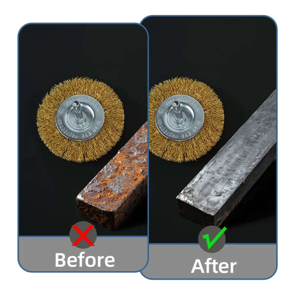 Щетка для дрели Deli YS EDH-GSS075-E3, плоская, проволочная - 5