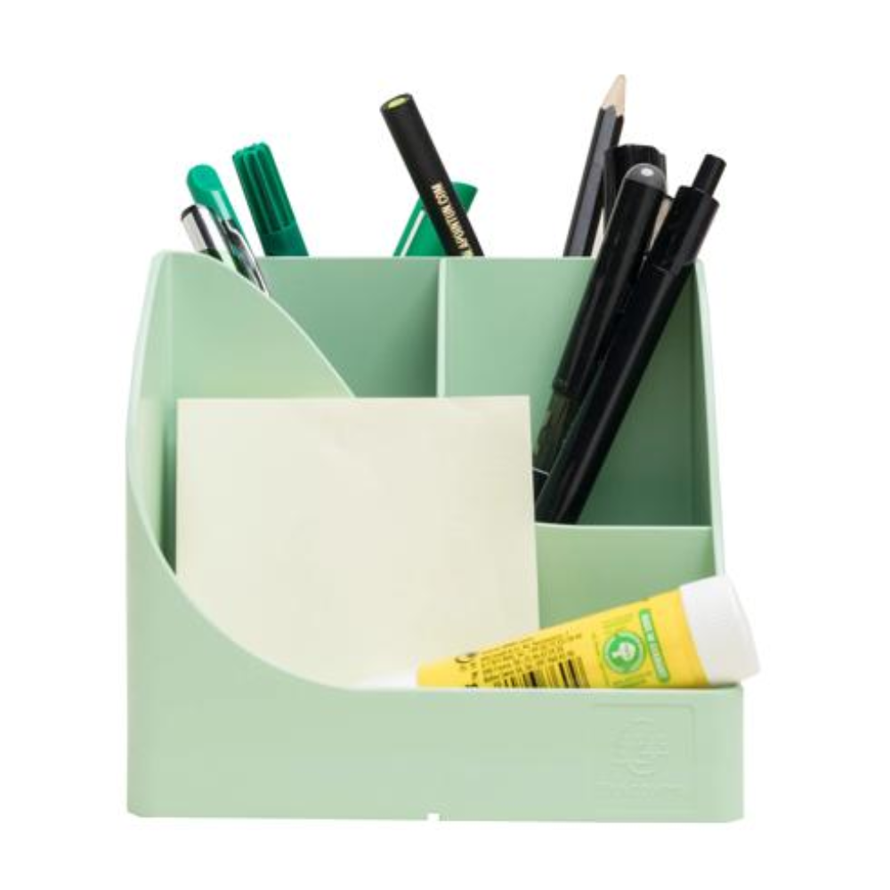 Подставка для ручек "Autentik", пластик, 5 делений, шалфейно-зеленый