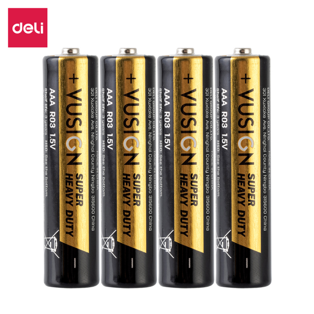 Батарейки солевые Deli "VUSIGN AA/R6P" 4 шт 