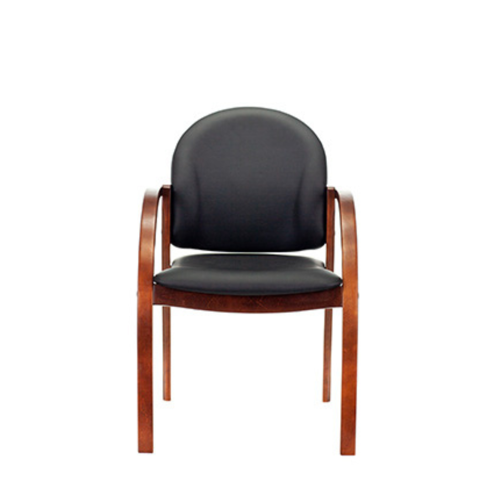 Стул Бюрократ "ДЖУНО", экокожа, черный, дерево