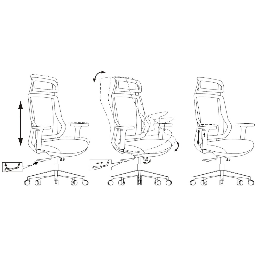 Кресло для руководителя Бюрократ MC-G411N-H сетка, ткань, серый, крестов. пластик, с подголов. - 16
