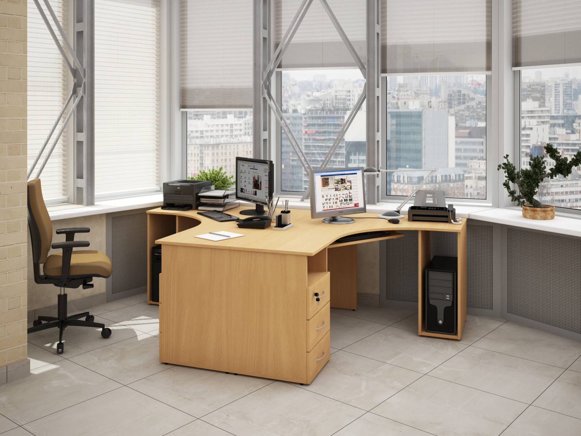 Коллекция Столица Полка настольная С-051, 1200х300х350 мм, дуб сонома - 7