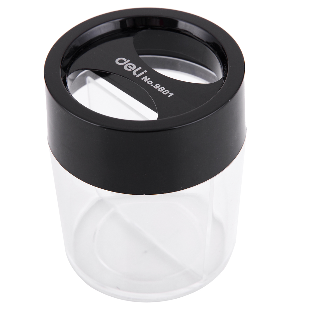 Подставка для скрепок "Deli", прозрачный, черный 