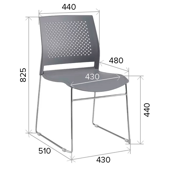 Стул для посетителей EVERPROF Neo, серый