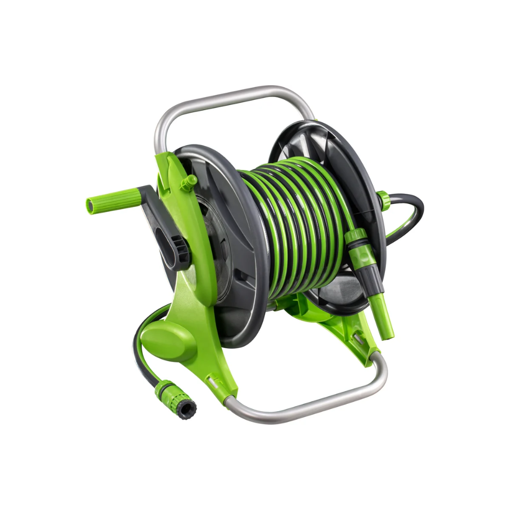 Шланг поливочный Amigo Grande 79605, на катушке, с распылителем, 1/2", 15 м