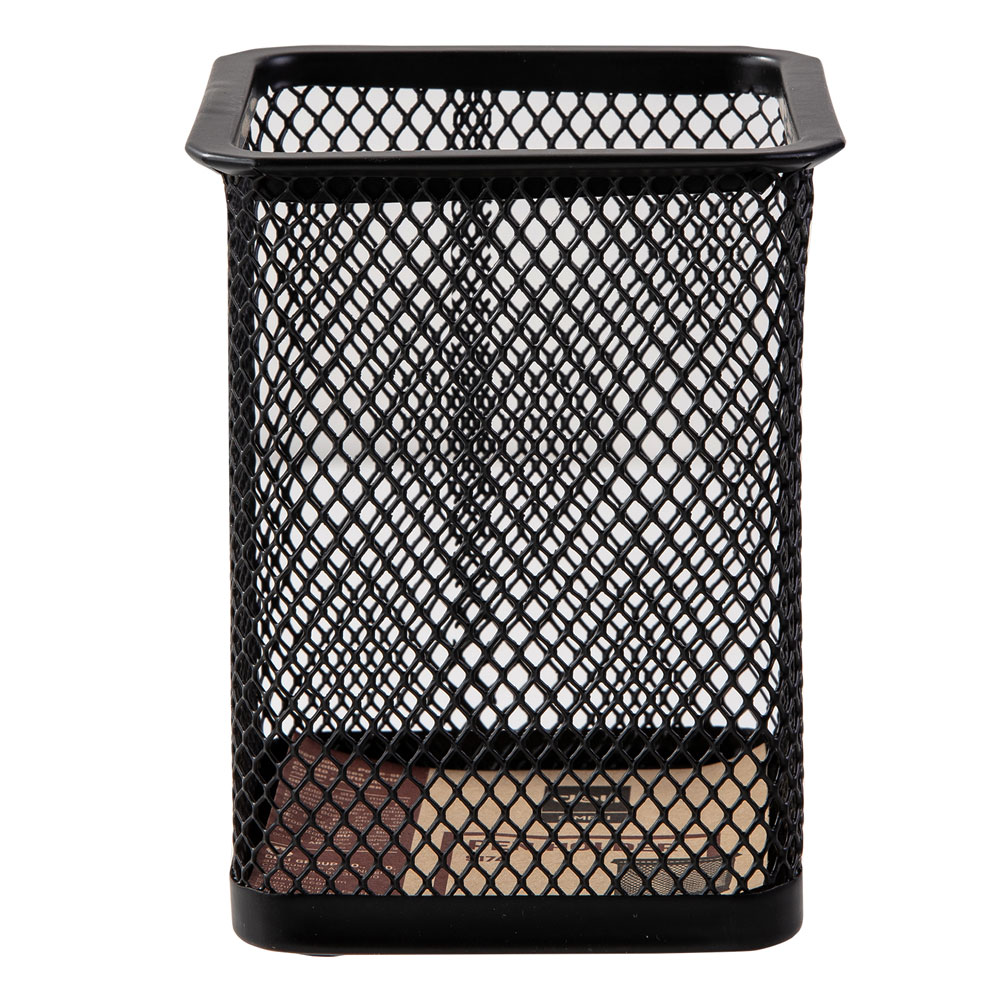 Карандашница "Deli", 80x80x90 мм, черный