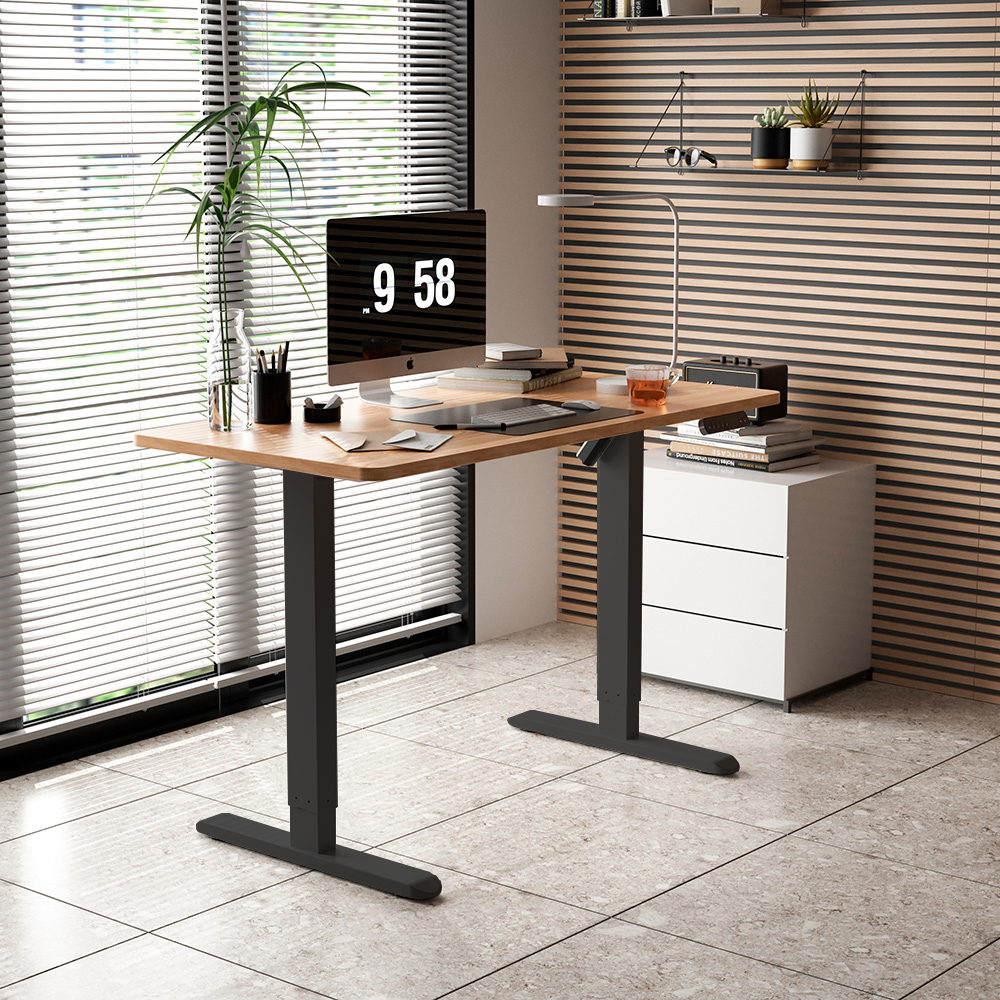 Стол с электроприводом WellDesk Basic 1300x675х18 черный/дуб хантон темный (9191456+9178197) - 6